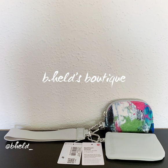 lululemon Dual Pouch Wristlet in No Limits White Multi/Vapor One Size New NWT - Picture 1 of 16